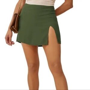 Reformation Margot Mini Skirt in Fern Green